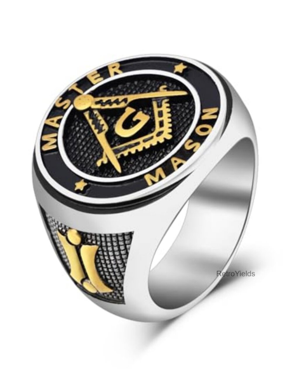 Titanium Steel Masonic Signet Ring Men's Freemason Jewelry Gift Size 7-12